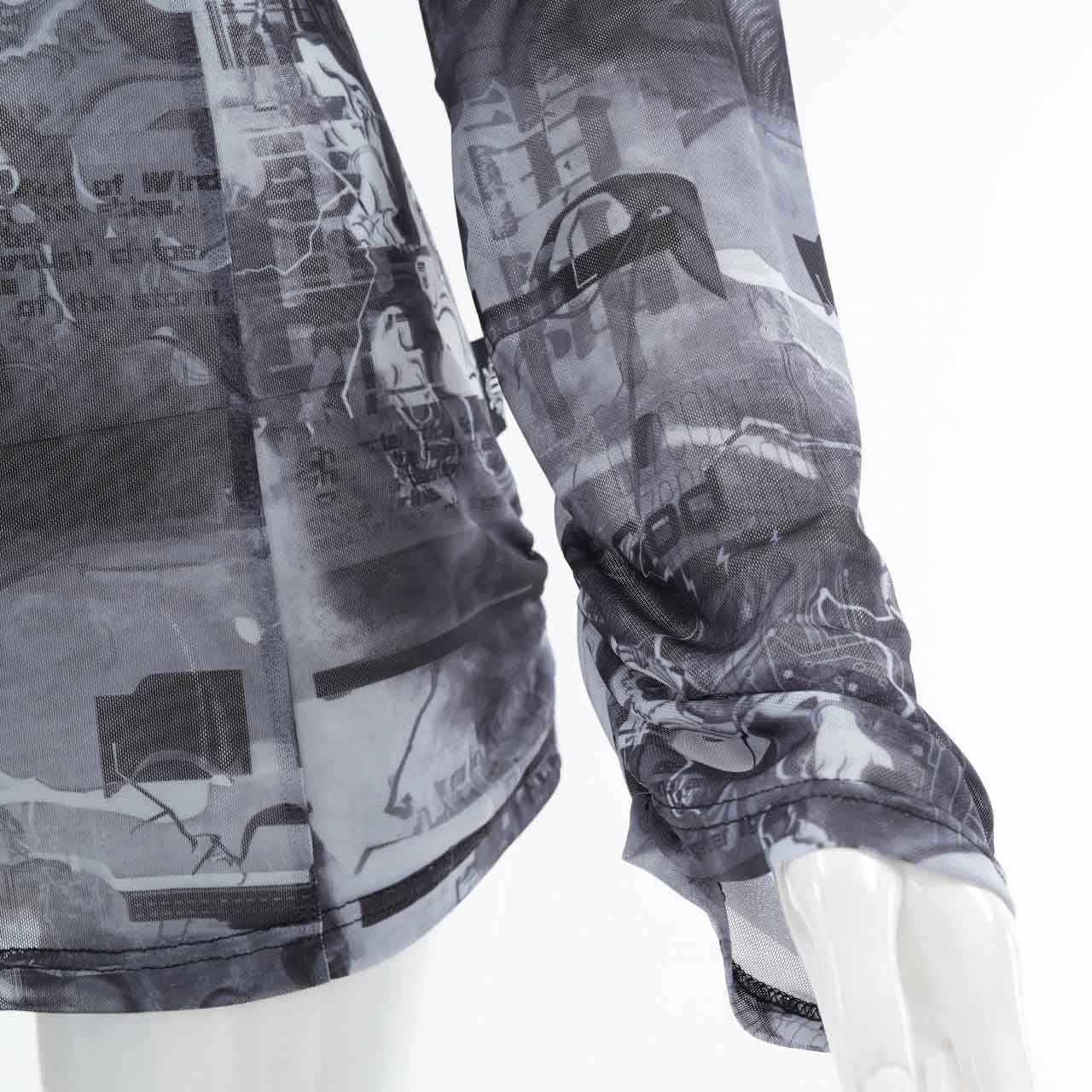 風神雷神メッシュハイネックカットソー