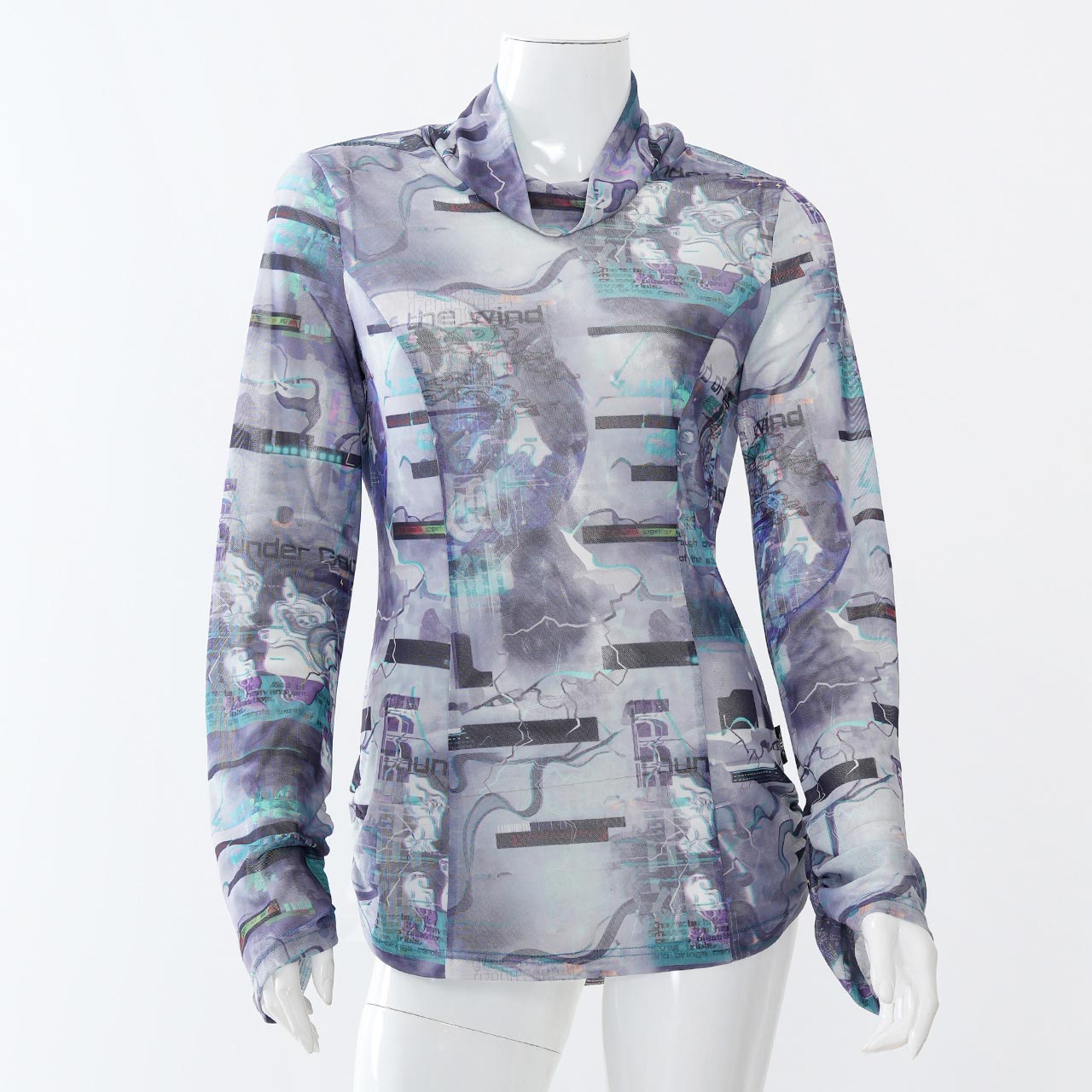 風神雷神メッシュハイネックカットソー