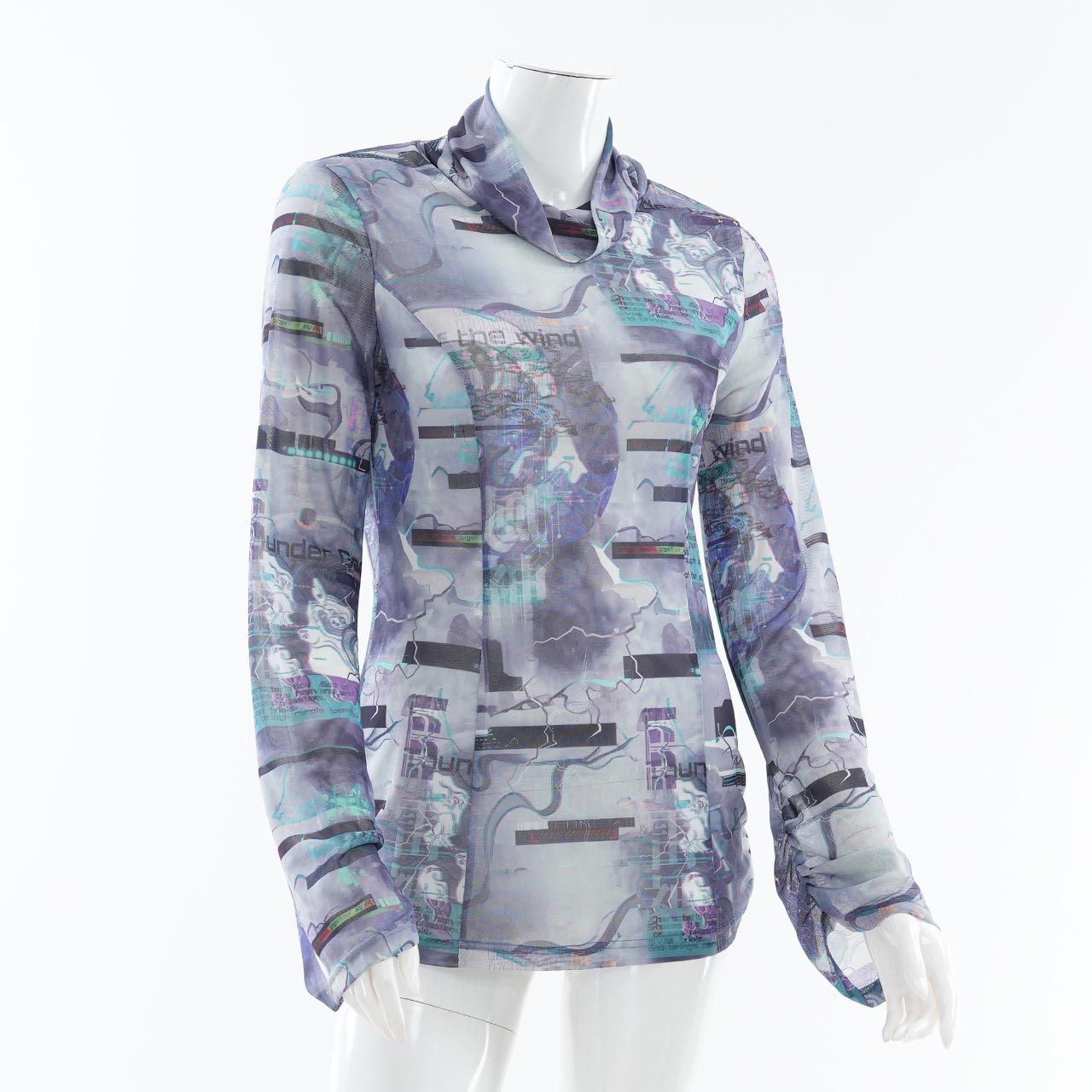 風神雷神メッシュハイネックカットソー